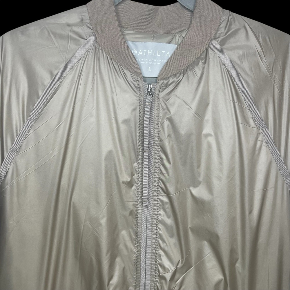 Athleta Summit Parka Jacket Coat Women's L Soft Gold Packable Lightweight - Picture 2 of 11